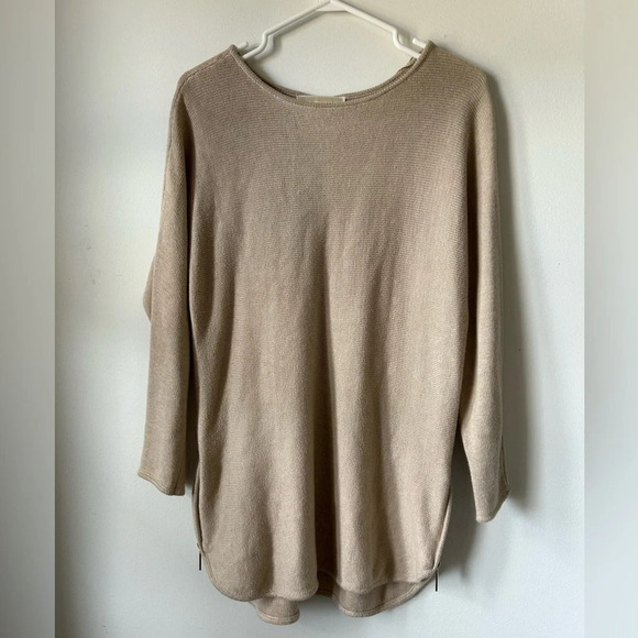 Michael  Kors Long Sleeve Light Brown Sweater - Picture 1 of 5